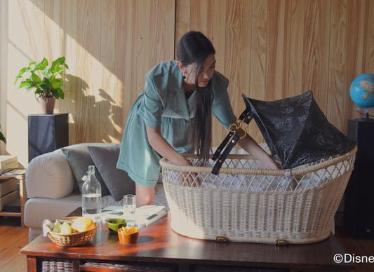 カゴが分かれるので、小さなベビーベッドにもなります。